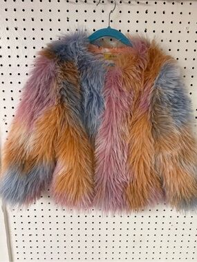 Kids multicolored fur jacket
